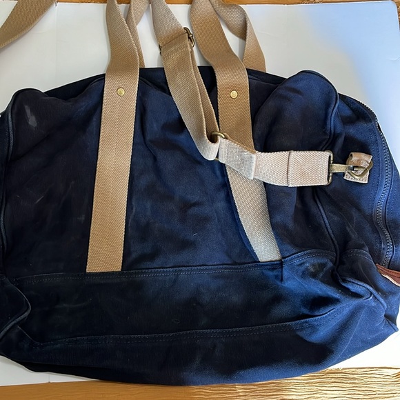 J Crew large Canvas Tote Travel Bag navy - Picture 4 of 5